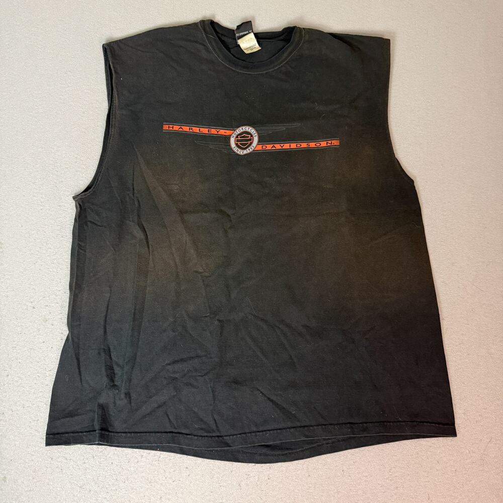 Harley Davidson Montana Missoula 3XL Black Sleeveless Elk Graphic USA Made Y2K